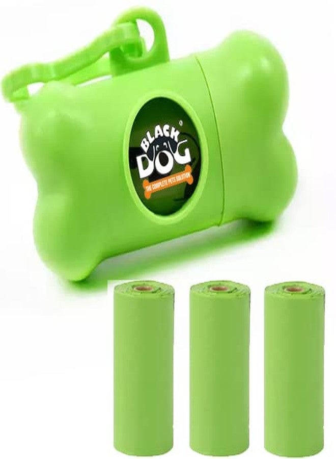 BLACK DOG High Density Polyethylene Pet Bone Shaped Waste Poop Clean Bags With Bag Dispenser Box With Garbage Carrier Holder+3 Count Rolls (Color May Vary)